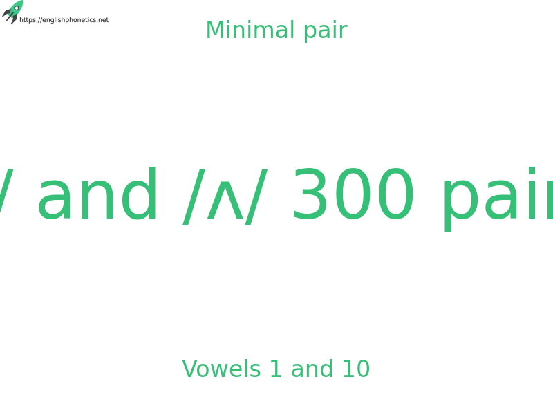 
   Minimal pair: Vowels 1 and 10, /i/ and /ʌ/ 300 pairs
  
