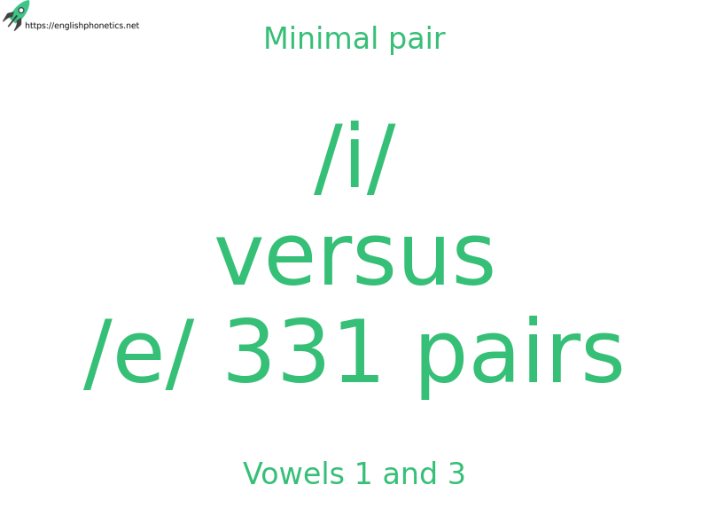
   Minimal pair: Vowels 1 and 3, /i/ versus /e/ 331 pairs
  