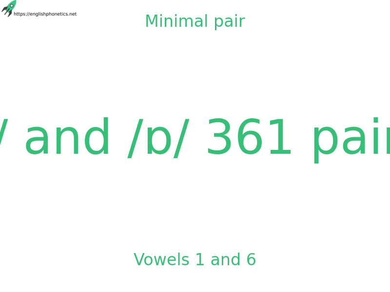 
   Minimal pair: Vowels 1 and 6, /i/ and /ɒ/ 361 pairs
  