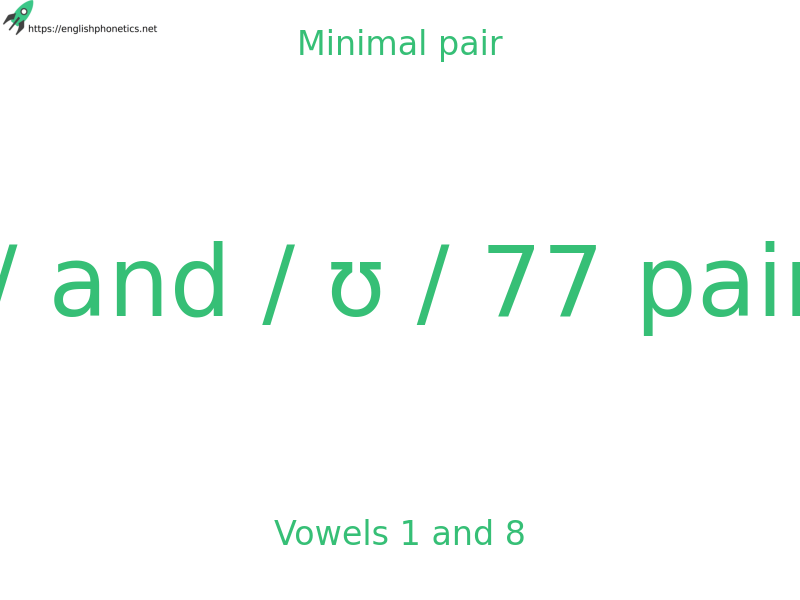 
   Minimal pair: Vowels 1 and 8, /i/ and / ʊ / 77 pairs
  