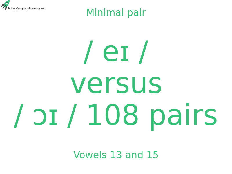 
   Minimal pair: Vowels 13 and 15, / eɪ / versus / ɔɪ / 108 pairs
  