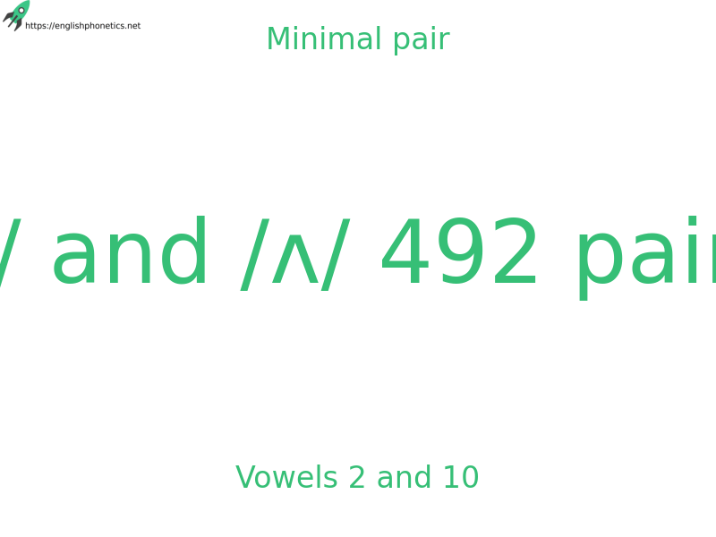 
   Minimal pair: Vowels 2 and 10, /ɪ/ and /ʌ/ 492 pairs
  