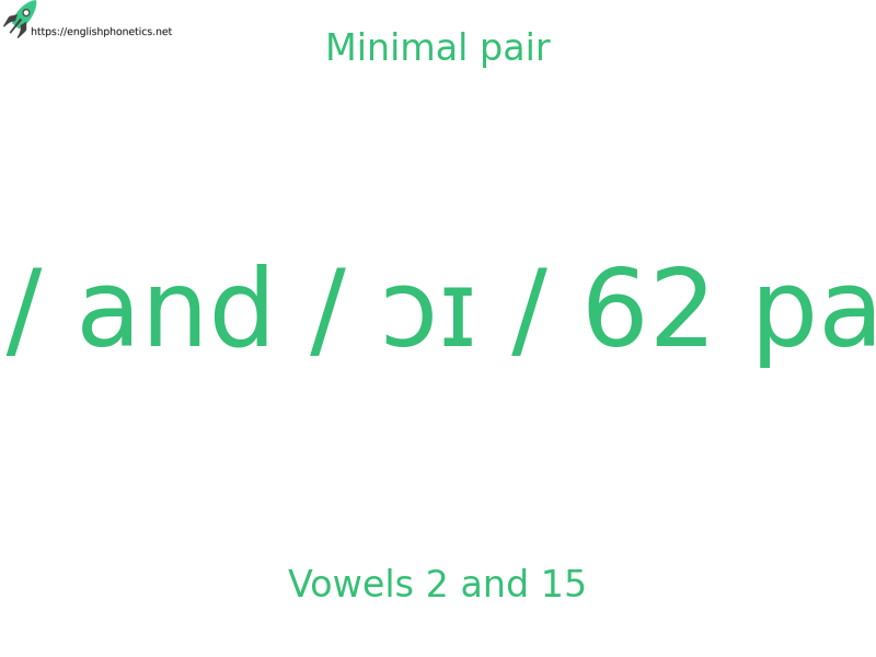 Minimal pair: Vowels 2 and 15, / ɪ / and / ɔɪ / 62 pairs