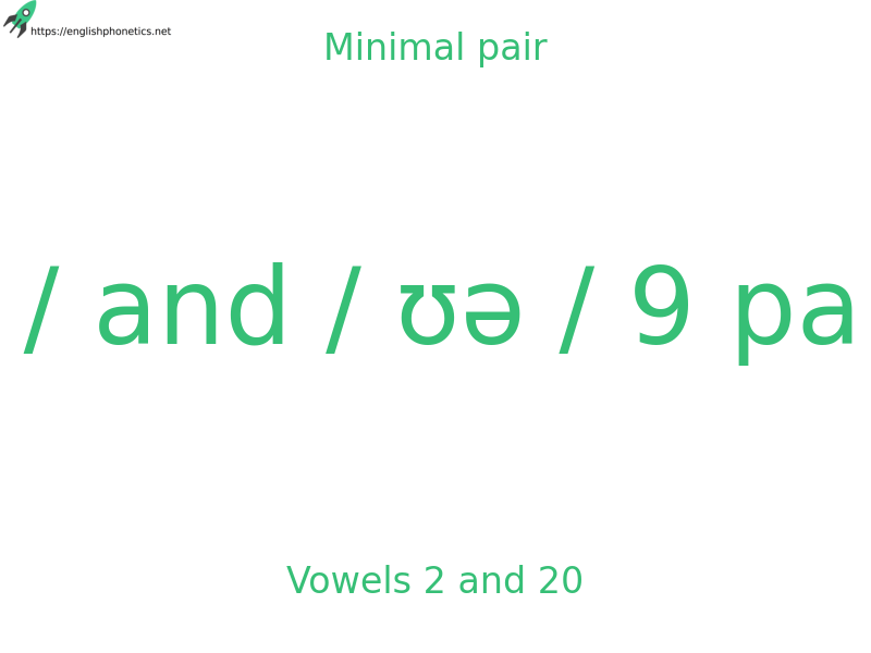
   Minimal pair: Vowels 2 and 20, / ɪ / and / ʊə / 9 pairs
  