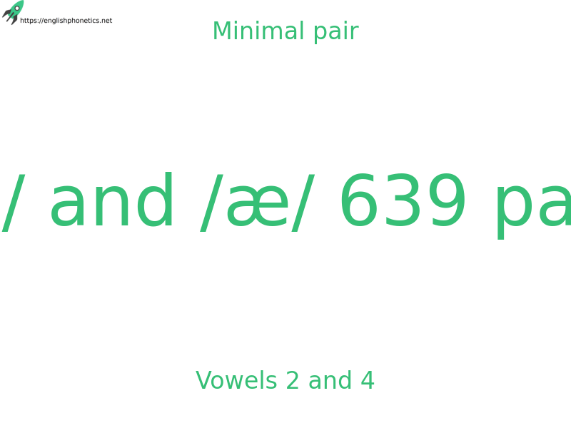 
   Minimal pair: Vowels 2 and 4, / ɪ / and /æ/ 639 pairs
  