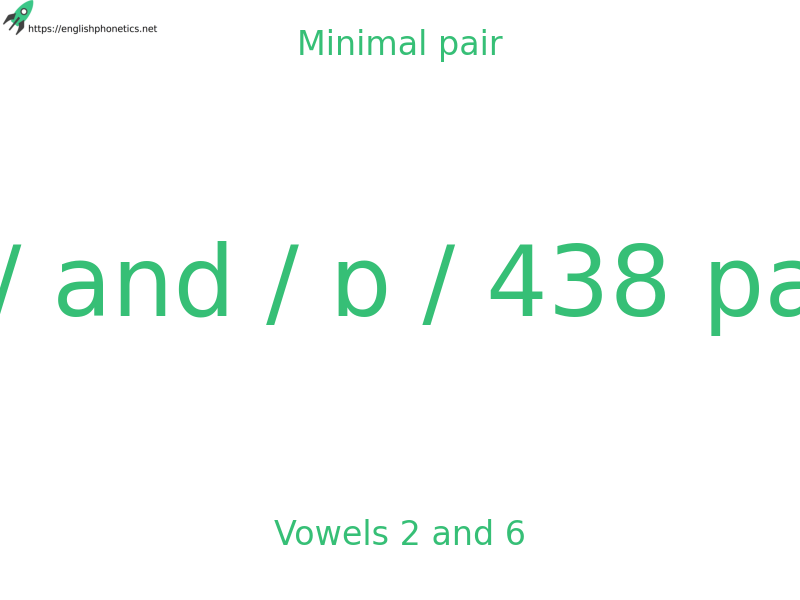 
   Minimal pair: Vowels 2 and 6, / ɪ / and / ɒ / 438 pairs
  