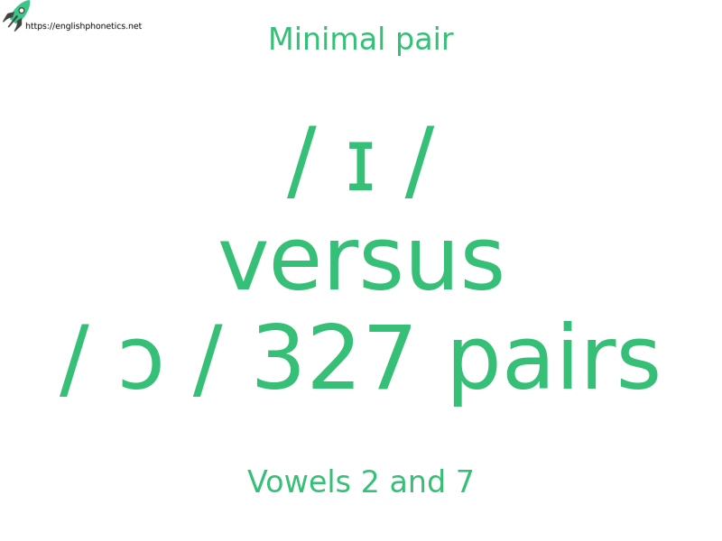 
   Minimal pair: Vowels 2 and 7, / ɪ / versus / ɔ / 327 pairs
  
