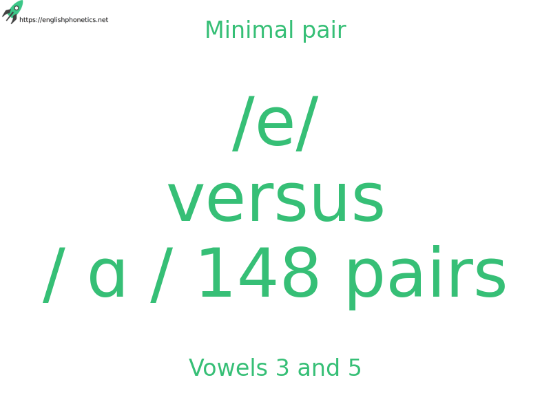 
   Minimal pair: Vowels 3 and 5, /e/ versus / ɑ / 148 pairs
  