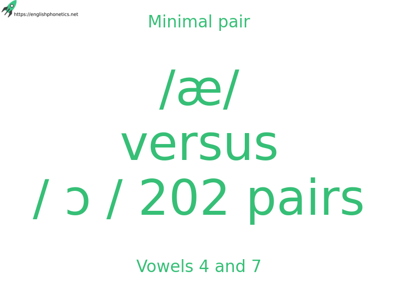
   Minimal pair: Vowels 4 and 7, /æ/ versus / ɔ / 202 pairs
  