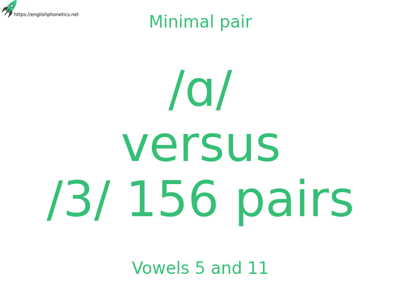 
   Minimal pair: Vowels 5 and 11, /ɑ/ versus /3/ 156 pairs
  