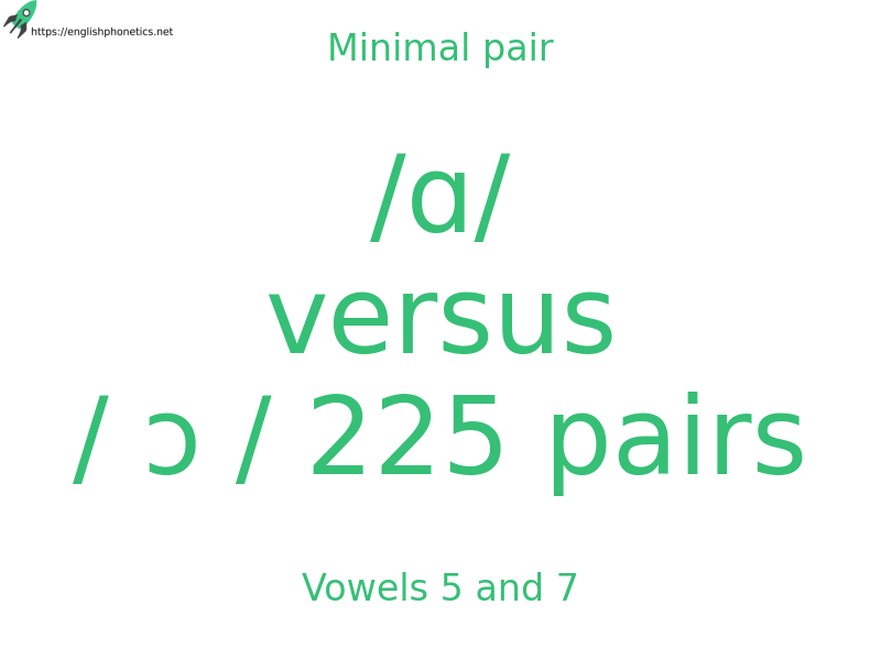 
   Minimal pair: Vowels 5 and 7, /ɑ/ versus / ɔ / 225 pairs
  