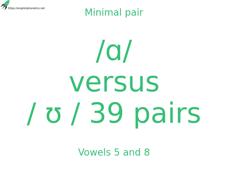 
   Minimal pair: Vowels 5 and 8, /ɑ/ versus / ʊ / 39 pairs
  