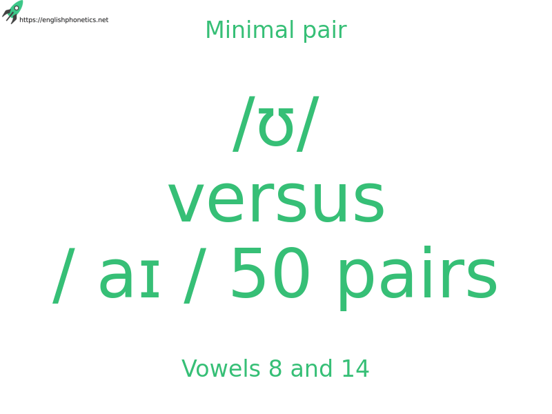 
   Minimal pair: Vowels 8 and 14, /ʊ/ versus / aɪ / 50 pairs
  
